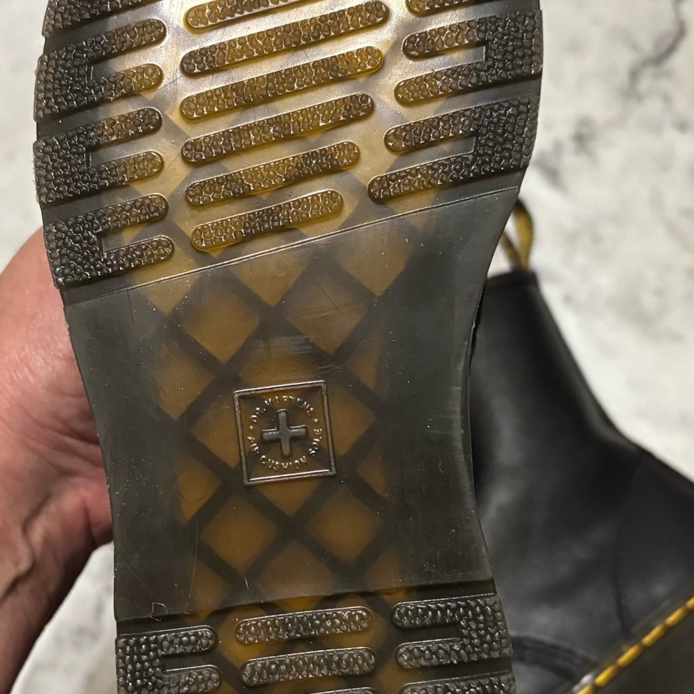 Dr. Martens Black Boots with Yellow Stitching - Picture 6 of 8